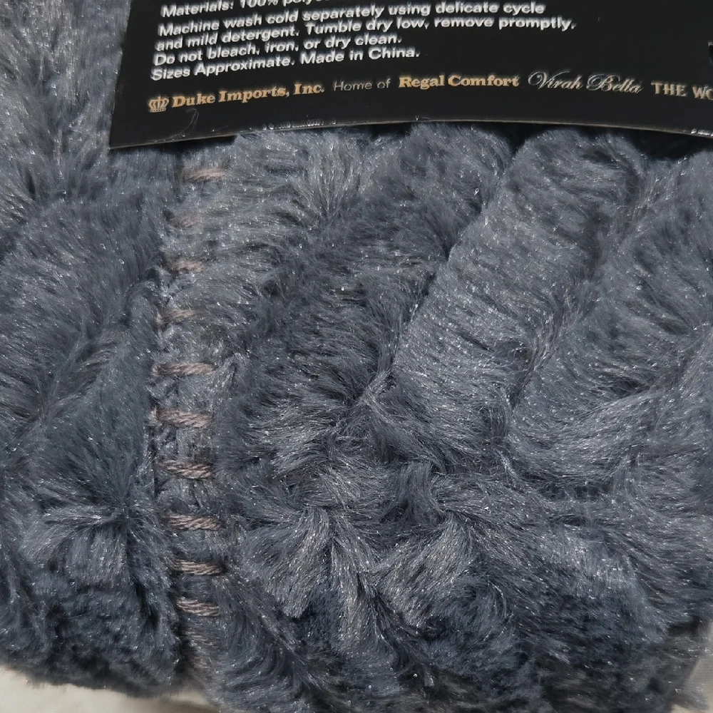 Slate Chenille Cutwork Throw Blanket